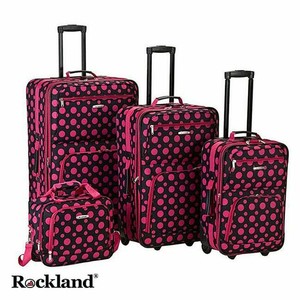 rockland pink polka dot luggage