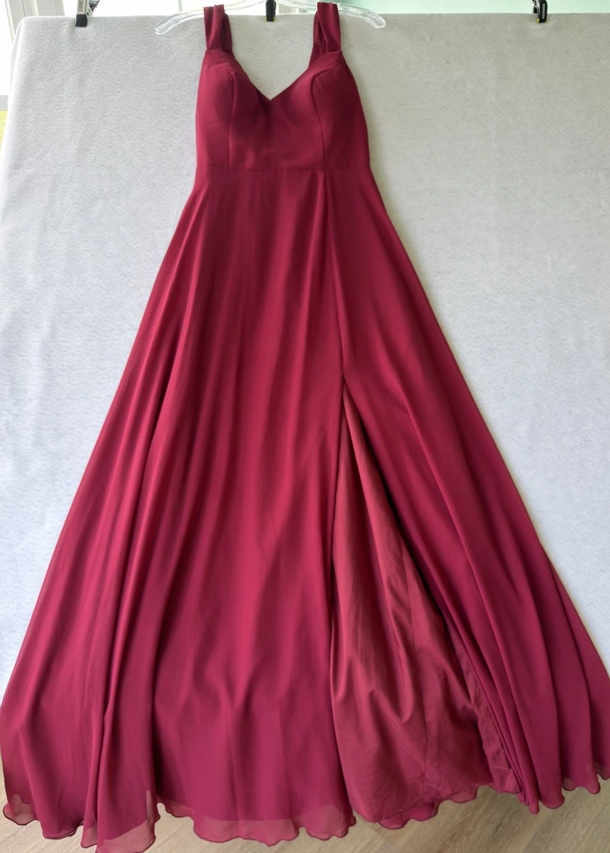 ebay burgundy bridesmaid dresses Red Sleeveless Chiffon for sale Color:Dusty Sage