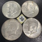 Lot of 4 – 1964-D Kennedy Half Dollars – 90% Silver – Circulated [36]