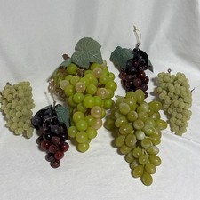 Lot Artificial Faux Plastic Grapes Fruit Decor Mixed Colors! 6 Sets Of  Grapes!