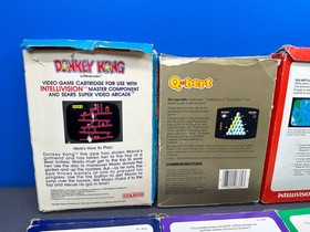 INTELLIVISION LOT OF 12 BOXED GAME GAMES DONKEY KONG Q BERT PITFALL DUNGEONS