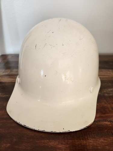 Cappello rigido vintage MSA Skullgard bianco e marrone