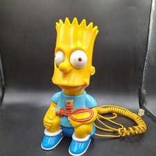 Vintage 1990 Bart Simpson Corded Landline Phone - Fox - Columbia NOT TESTED