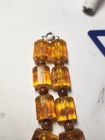 WOW Vtg Bakelite Bead Necklace Apple Juice Sterling Silver Cross Sunstone Tested — photo 10