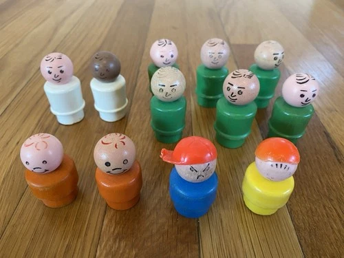 Vintage Fisher Price Little People Lot Of 11 Figures - Men And Boys