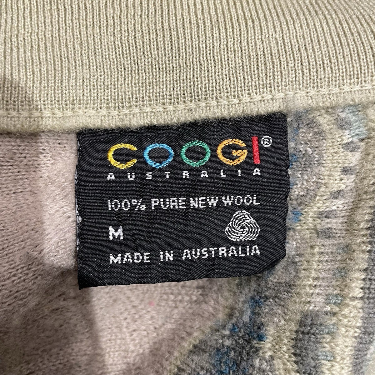 Vintage Coogi Australia Wool Cardigan 3D Textured Knit Sweater M