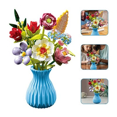 Blumenstrauß Bausatz 691PCS Blumen Bauspielzeugset 8 Arten DIY Blumen Home Deko