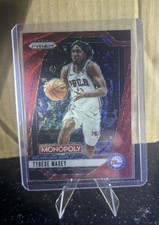 2024-25 Panini Prizm Tyrese Maxey #96 Red Sparkle Prizm *Color Match*