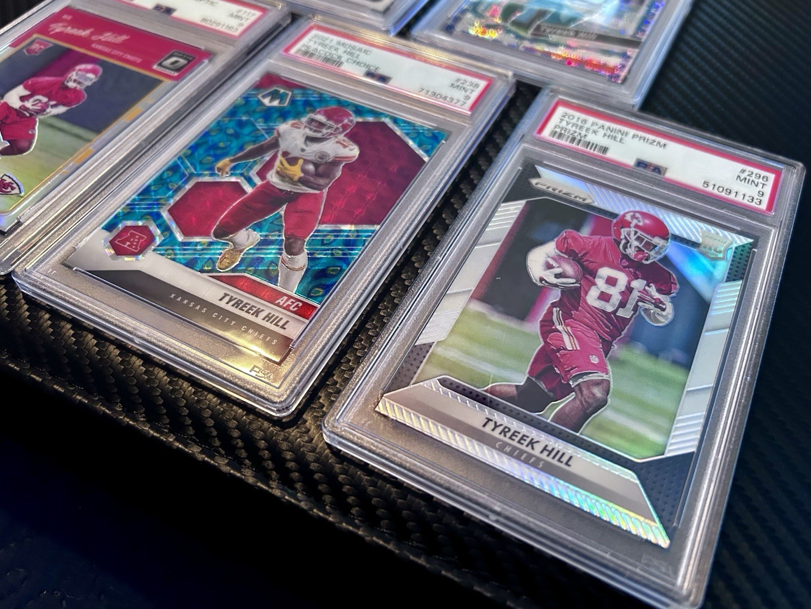 Tyreek Hill PSA Lot! PEACOCK - CRACKED ICE - OPTIC SHIELD - RATED RC - PRIZM RC view 10