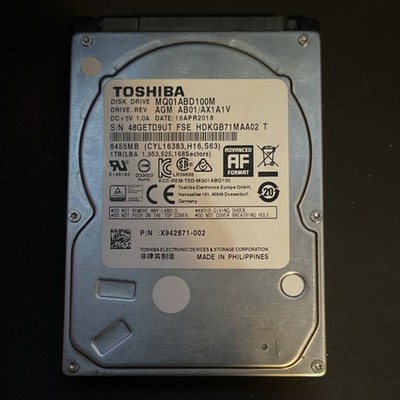 Toshiba MQ01ABD100M 1TB 2.5'' SATA Internal Laptop HDD