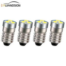 4pcs 3V 6V 12V E10 LED 6000K White 120lm For Flashlight Torch Lamp Light Bulb