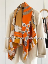 2025 Sallys 100% Twill Silk Wrap Scarf Stole Florals Print Square Shawl 53"