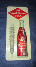 Vintage RC ROYAL CROWN COLA Soda Thermometer Tin Sign ~ 50s Diamond Crown ~ LQQK