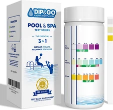Pool and Spa Test Strips - 125 Count 3-In-1 Kit for Ph, Total Chlorine, Total Al