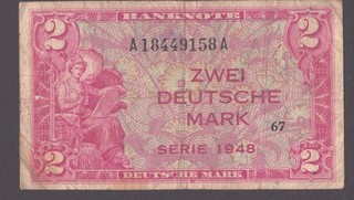 WBZ 3a) — Old: Ro.235a) Banknote; 2 Deutsche Mark from 1948