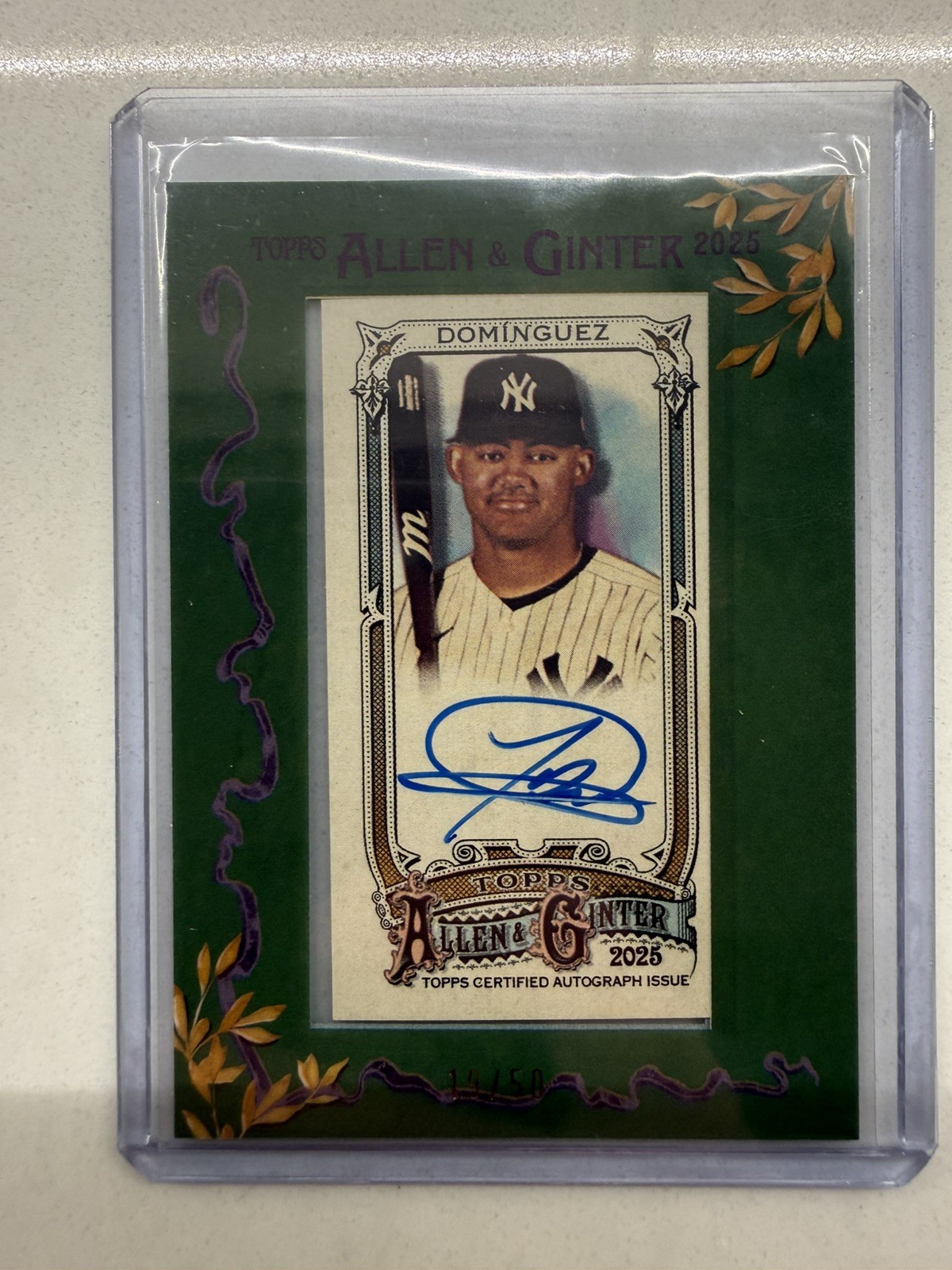 2024 Topps Allen & Ginter Autographs Jasson Dominguez #MA-JD Blue Frame Mini /50