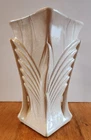 SALE $12.00 - Vintage McCOY Wings Pattern Vase In Matte White