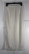 Vintage JcPenny Gaymode Women's Ivory Nylon Half Slip Lace Trim Solid Medium