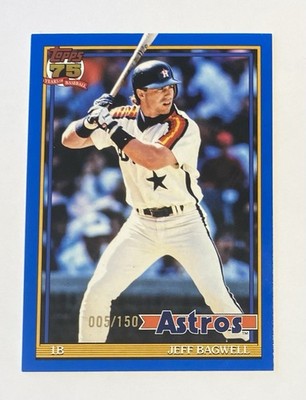 2026 Topps Jeff Bagwell  #T91-17 Blue 1991 Anniversary #005/150 Jersey Number