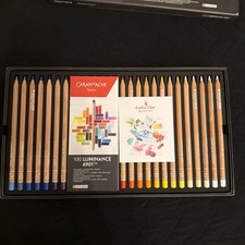 New Unused Caran d  Ache Luminance 6901 100 Pencil Set  2 Blenders Swiss Made