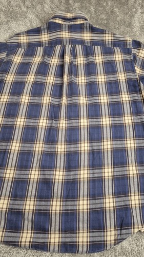 Brooks Brothers 346 Chemise Homme Medium L Bleu Plaid Flanelle Bouton Coton Hiver - Photo 9/14