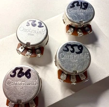 4 Centralab® 550K Audio  Pot tested short shaft potentiometer 566 562 559 549