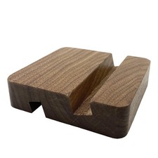 Black Walnut Square Wooden Phone Stand Double Slot Phone Holder for Desk