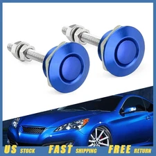 2x Universal Push Button Quick Release Bonnet Hood Pins Lock Clips Bumper Latch