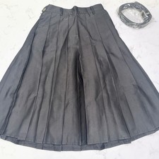 NEW Girls Size 6 7 Black Pleated Skirt with Elastic Waist and Matching Belt