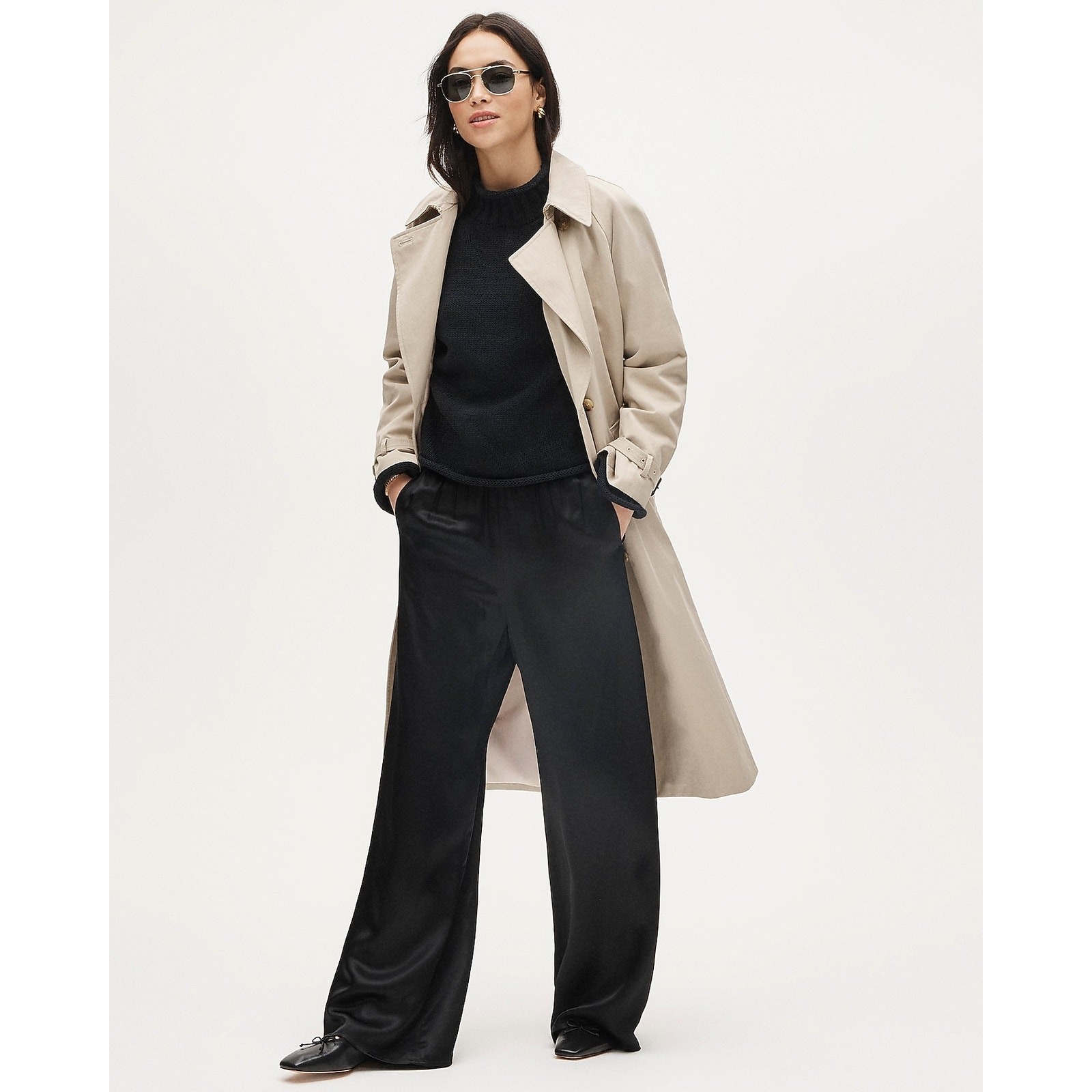 J. Crew Cosmo Pant Luster Charmeuse Elastic waist Black Size XST NWT