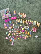 Polly Pocket Splashin' Fashion Pool Party 20 Doll Accessories Over 100 Pieces
