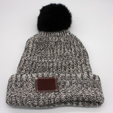 Love Your Melon Women's Black Speckled Pom Beanie Hat One Size New in Package