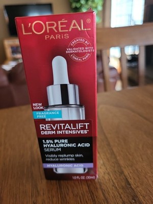 L'Oréal 1.5% Pure Hyaluronic Acid Serum - 1oz New In Box