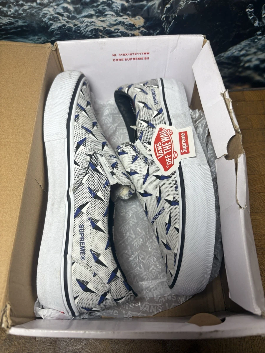 Vans Supreme Classic Slip On Pro Diamond Plate White | eBay