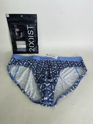 2xist Sexy Sliq Ultra Low Rise Brief Underwear Infinity Chain Print Mens Size L