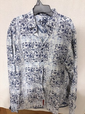 Lansky Bros. Memphis ''Clothier to the King'' Blue Paisley Button Down Shirt