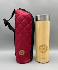 The Love Bamboo Tea Tumbler with Infuser Strainer Basket for Loose Leaf NEW