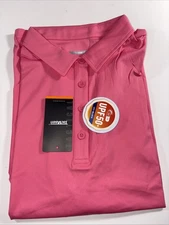 TacVasen Women’s UPF50+ Skin Protection Polo Short Sleeve Shirt Pink Size XL NEW