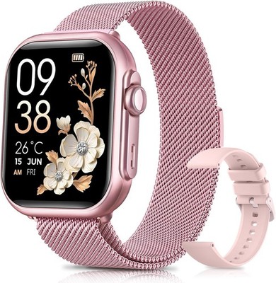 Smartwatch Damen Frauen mit Telefonfunktion Armbanduhr für iOS Android Outdoor
