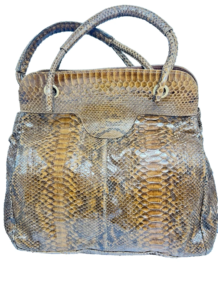 Винтажный подлинный питон змея кожи сумка сумочка Милан Италия ремесленник ручной работы - Изображение 4 из 4