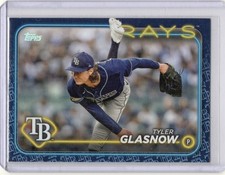 Tyler Glasnow 2024 Topps Series 1 SP Team Color Border Variation # 89 Rays