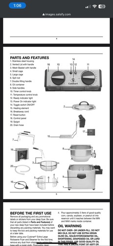 cuisinart Turkey Rotisserie deep fryer Extra Large Cdf-500 Missing Rotisserie - Picture 16 of 16
