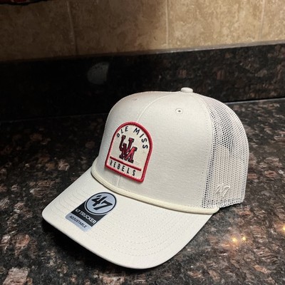 Ole Miss Rebels '47  Gravestone Adjustable Trucker Hat - Cream