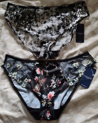Fantasie Lingerie Abby or Kimberley Women's Briefs Black White Large UK 14 BNWT