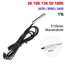 NTC 5K 10K 15K 50K 100K Temperaturfühler Temperatursensor Kollektorfühler 5*25mm