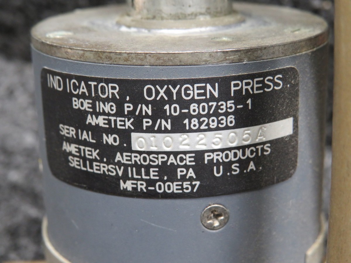 69-37322-15 Boeing 737-800 Oxygen Pressure Control Panel | eBay