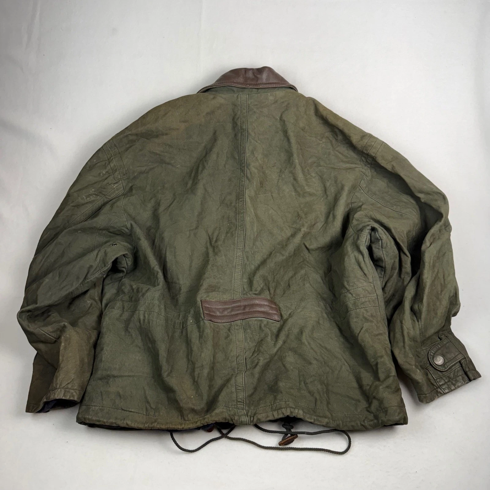 M Julian Adventures Country Gentleman Olive Green Nubuck Leather Jacket Mens XL - product detail image 2