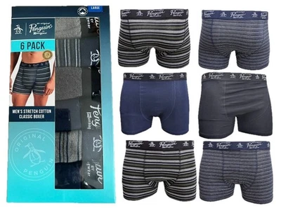 Original Penguin 6 Pack Men's Boxers Classic Cotton Underwear Stretch Assorted