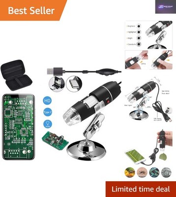 Tragbares 40-1000X USB Mikroskop mit Tragetasche & LED-Beleuchtung für einfache Bedienung