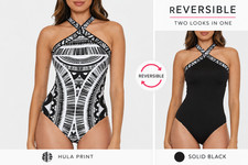 Trina Turk Hula Reversible One Piece Swimsuit Women's Designer Swimwear